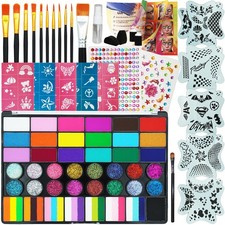 42 Color Face Painting 7.8in 5in 0.5in, 42 Set with Cake