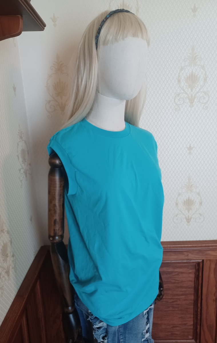 Vintage 1980s BOGsport Teal Sleeveless Beachy New Wave Muscle T