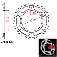 JT Sprockets Steel Rear Sprocket 525 Pitch 45 Tooth Suzuki GSX-R 600 (2011-2018)