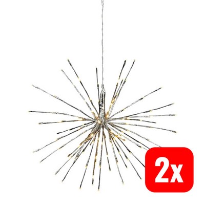 Star Trading Dekoleuchte Laterne Dekoration LED Firework Warmweiß 60 cm 2 STÜCK