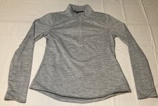 Spyder Women  s 1/4 Zip Pullover Long Sleeve Gray Size Large Pocket  Thumb holes