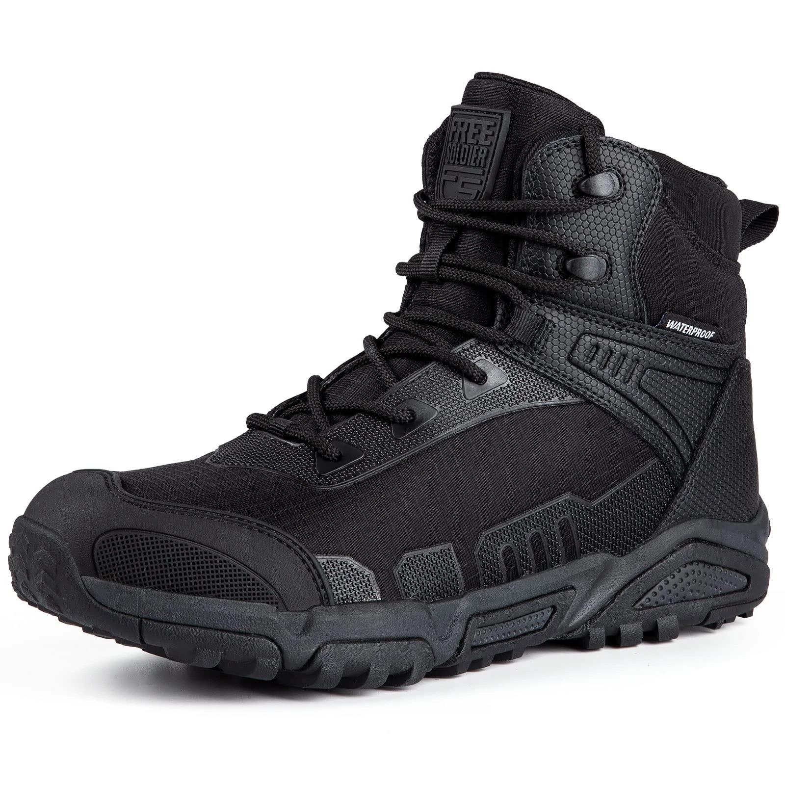 Men's Waterproof Hiking Boots Lightweight Work Boots Military Tactical Boots ...