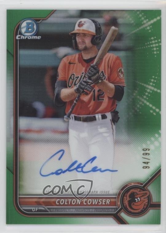 2022 Bowman Chrome Prospect Green Refractor 94/99 Colton Cowser #CPA-CC Auto v9t