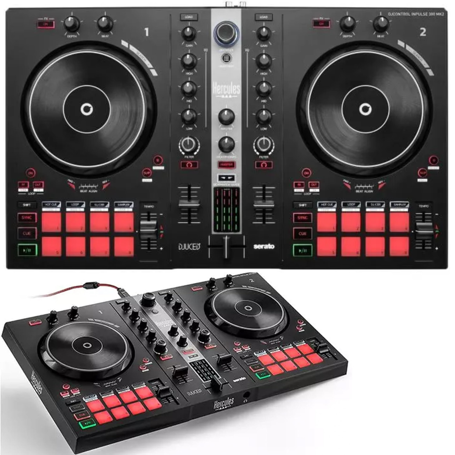 Contrôleur DJ Serato Inpulse 300 MK2 avec carte son intégrée et 16 pads de performance