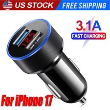 Dual Ports 3.1a Usb Car Cigarette Charger Lighter Digital Led Voltmeter 12v24v