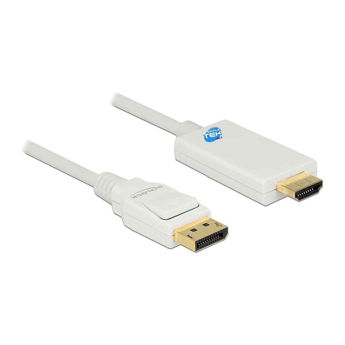 Cavo Desktop Monitor Pc Displayport To Hdmi Display Port 4k 1,8mt Bianco_