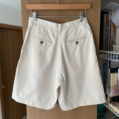 Vintage 90er Cutter & Buck Damen Shorts 8 creme Plissee hoher Bund Retro adrett  - Bild 2 von 7