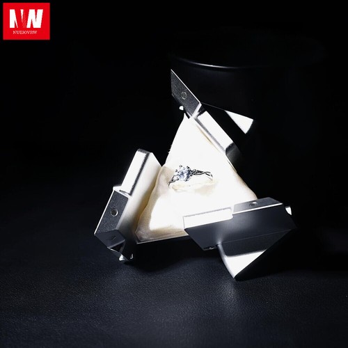 Kinetic Mechanical Alloy Ring Box Rotating Proposal Folding Jewelry Box 1PC - Picture 10 of 25