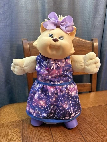 1980s Cabbage Patch Kid Koosas Cat Kitty Putple Fireworks Dress Koosa Cute