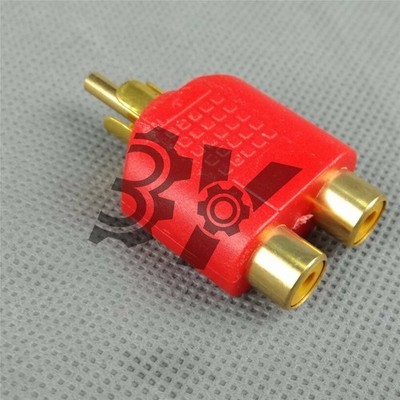 New 1Pcs   Male to Dual 2×  Female Jack Audio COAX Splitter Adapter *tm