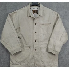 ID International Denim Mens Workwear Jacket Tan Cotton XL Barn Coat Chore Jacket