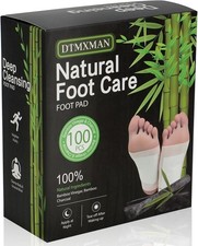 100PCS Bamboo Foot Pads   Natural Detox  Sleep Aid with Adhesives