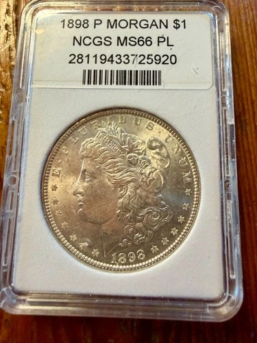 1898-P Morgan Silver Dollar NGC MS66  PL- - Beautiful Lustrous Coin