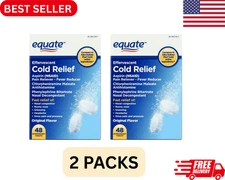 Equate Effervescent Cold Relief Tablets Original Flavour 325 mg 48 Count, 2 PACK