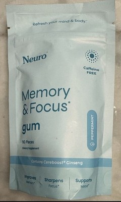 Neuro Gum Memory & Focus Smart Gum Fuel Your Body & Activate Your Mind 90 Pieces