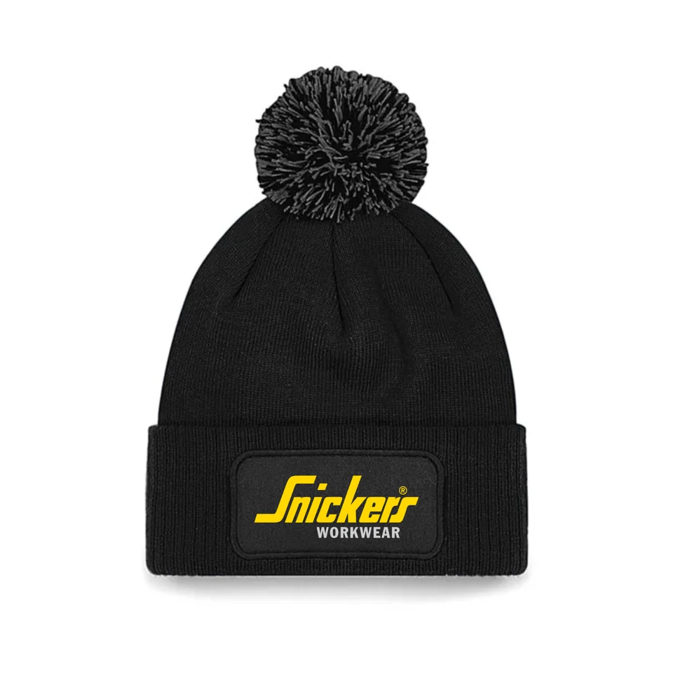 BEECHFIELD Snickers Construction Workwear Unisex Beanie Patch Printed Bobble Hat Winter