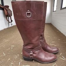 Lauren Ralph Lauren Mesa Equestrian Brown Leather Riding Boots Size 8B