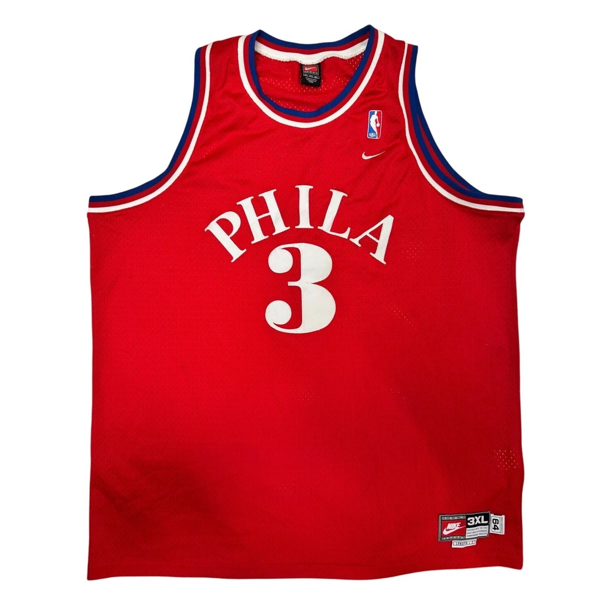 Nike NBA Philadelphia 76ers Jersey #3 Allen Iverson Sz XXXL+2