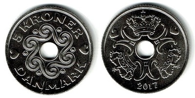 DENMARK 5 Kroner 2017 KM 869.2 UNCIRCULATED
