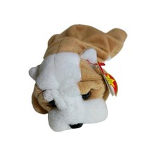 Ty Beanie Baby Wrinkles Bulldog Plush Dog w/ Tag Brown White