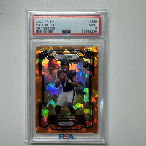 2023 PANINI PRIZM ORANGE ICE #339 CJ STROUD PSA 9 Rookie
