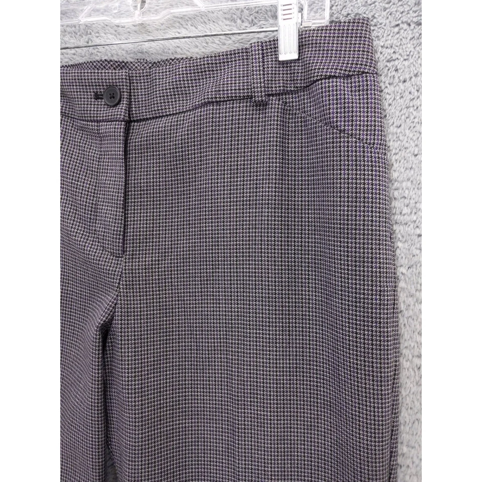 Pantalones de vestir Talbots Petite Signature pata de gallo para mujer talla 12P gris púrpura Foto 2 de 4
