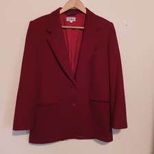 Vtg LL Bean Cashmere Wool Blend Blazer-Size 8-Lined-Pocket-Shoulder Pad-USA Made