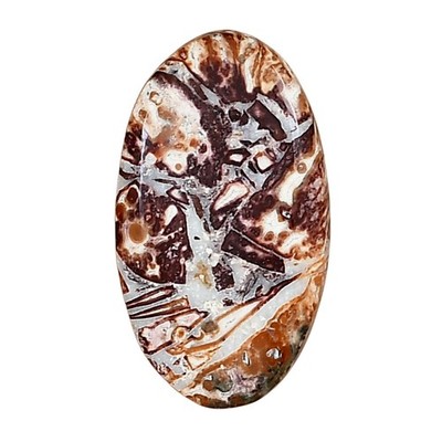 Natural Leopard Skin Jasper 27.2x15.5x4.5 mm Oval Polished Gemstone LS02020-30