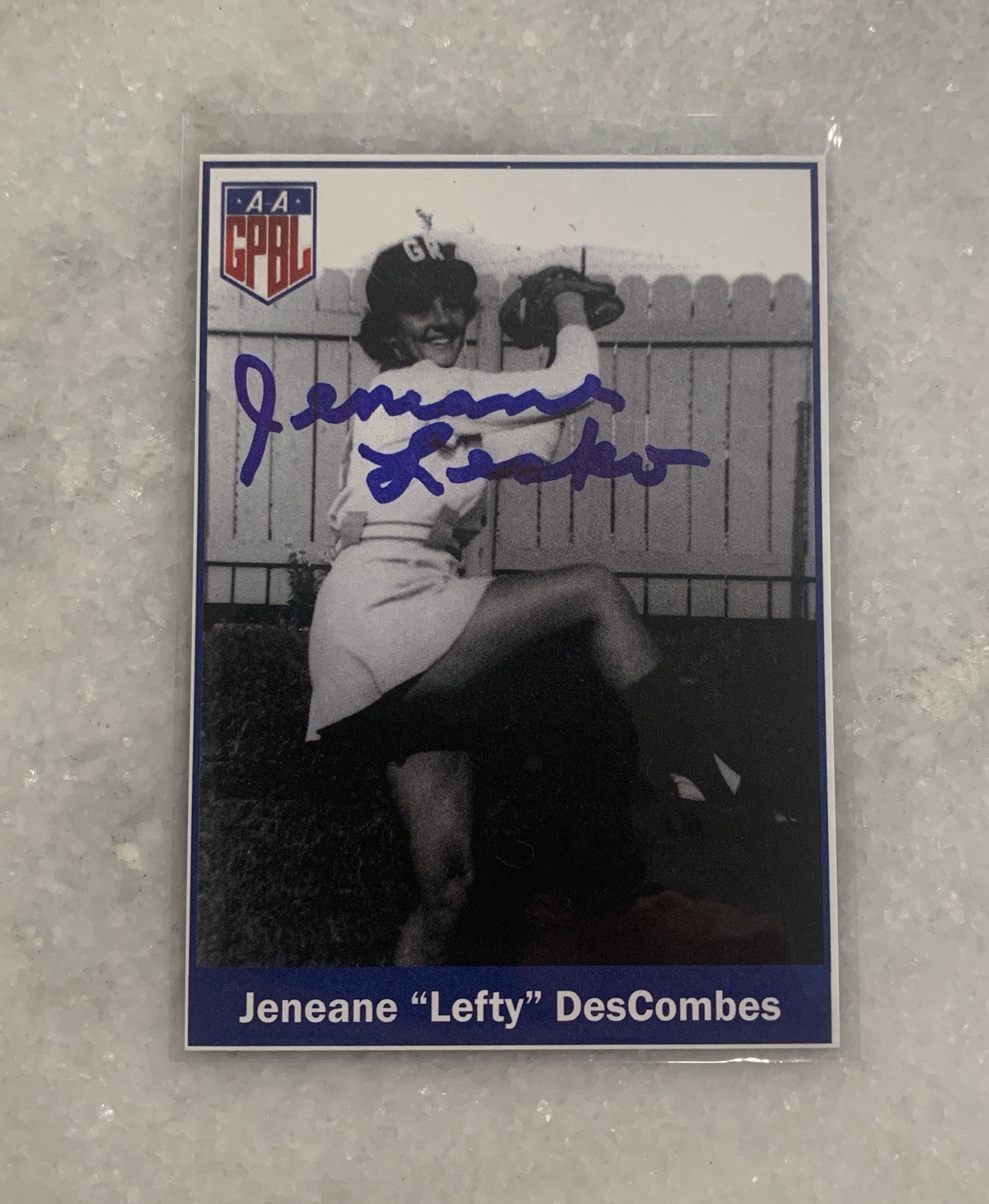 Jeneane Lesko Signed AAGPBL Baseball Card Jeanie DesCombes Auto MLB COA