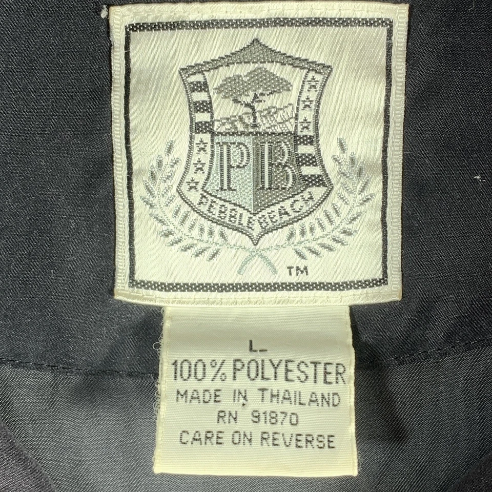 Pullover vintage Pebble Beach Golf 1/4 cremallera para hombre L Golf es bueno rompevientos negro Foto 4 de 4