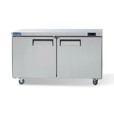2 Door Undercounter Refrigerator, ICECASA 60" Commercial Lowboy Worktop Cooler