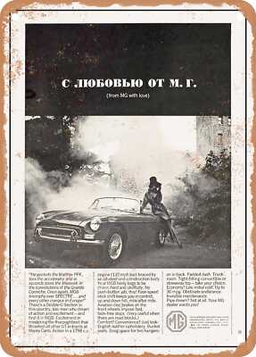 METAL SIGN - 1965 MG MGB from MG with Love Vintage Ad