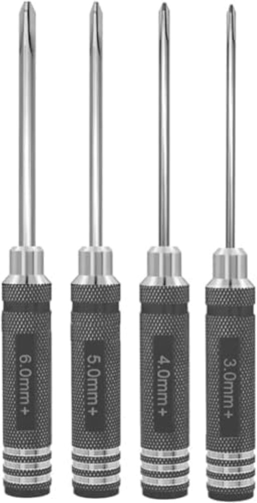 Set Cacciaviti Magnetici RC 3.0mm a Croce - 4 Pezzi Alta Precisione