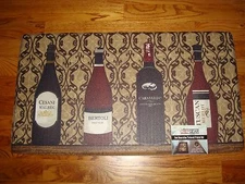  Anti Fatigue Chef Gear Kitchen Floor Mat Rug  20x36 WINE Bottles MERLOT Damask 