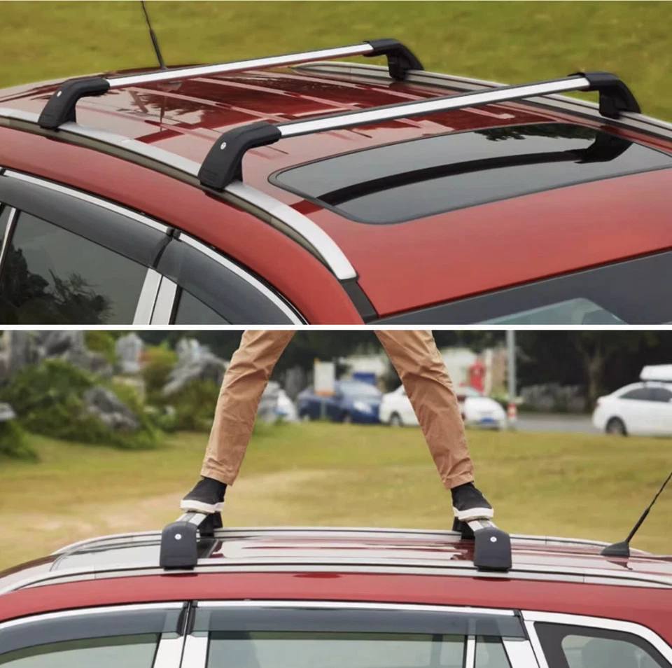 2Pcs Lockable Roof Rail Rack Cross Bars Crossbars Fit for Edge 2015-2025 - Image 3 of 4