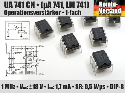 UA741 CP Operationsverstärker 1-fach 1 MHz, 5 - 18 V DIP-8 741 LM µA