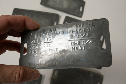 Ford Motor Company (WD1) Chassis Tag Lot of 7 Carnegie Steel Type L Obsolete - Picture 5 of 10