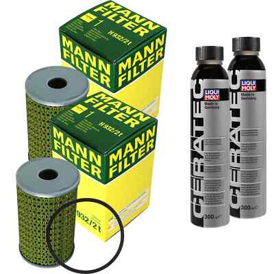 2x MANN-FILTER Ölfilter H 932/2 t + 2x LIQUI MOLY Cera Tec 3721
