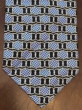Jos. A. Bank Blue Gold 100% Silk Men’s Neck Tie Made In Usa