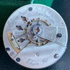 Antique Elgin 18S Grade 44 15 Jewels Open Face Pocket Watch Movement Parts
