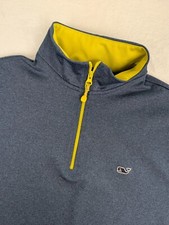Vineyard Vines Performance 1/4 Zip Pullover Mens Small Blue EUC