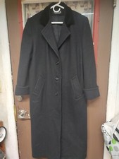 Vintage Jofeld Women's Black Wool Blend Overcoat Made In Usa