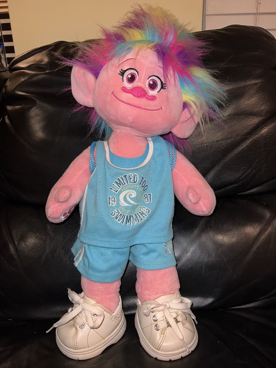 Build A Bear Trolls World Tour Rainbow Poppy w/Limited Too Outfit BAB  Stuffed