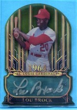 LOU BROCK ~ 2015 Topps Tribute To The Victors Die Cut Autographs Gold #9/15 AUTO
