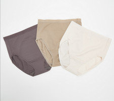 Breezies Sleek Lines Tummy Smoothing Hi-Cut Panty Set/3-Champagne-Medium A451482