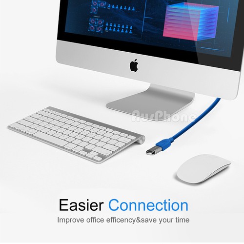 Super Speed USB 3.0 Male to Male Data Cable Extension Cord For Laptop PC Camera - Picture 3 of 11