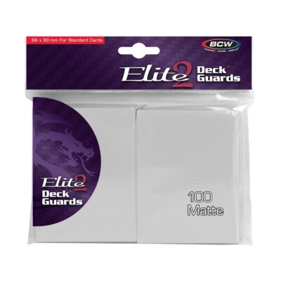 BCW Deck Guard Sleeves 100ct - Blue Matte Finish, Standard Size (66x91mm) Card Protectors [2-Pack Bundle]