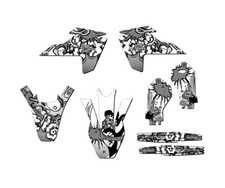2019-2023 TC 65 ZANY White Senge Graphics Kit Compatible with Husqvarna