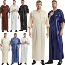 Saudi Men Thobe Jubba Thoub Muslim Men Kaftan Abaya Arabic Men Robe Dishdasha