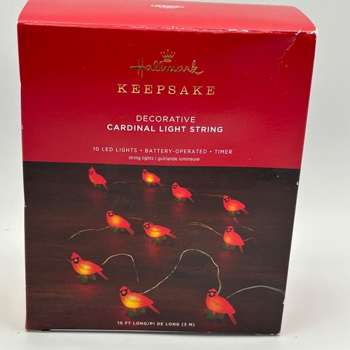 Decorative Cardinals 10-Light Christmas String Lights, 10' / New in Box